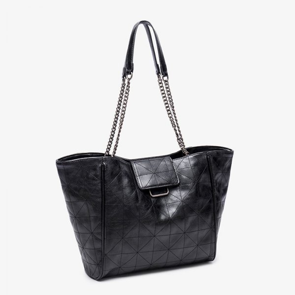 Black Soft Tote Bag Tote Shoulder Bucket Hundred Bags Large Capacity Shopping Bag